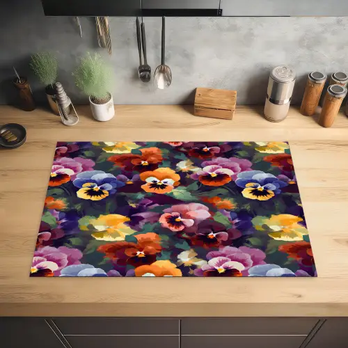 Viooltjes - Kleuren - Bloemblaadjes Inductie beschermer vinyl 3mm klein 276 -sfeer5