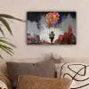 Jongen - Ballonnen - Gebouwen - Kunst canvas 2cm klein -sfeer1