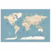 Wereldkaart - Oceaan - Realistisch - Blauw poster papier klein -3d