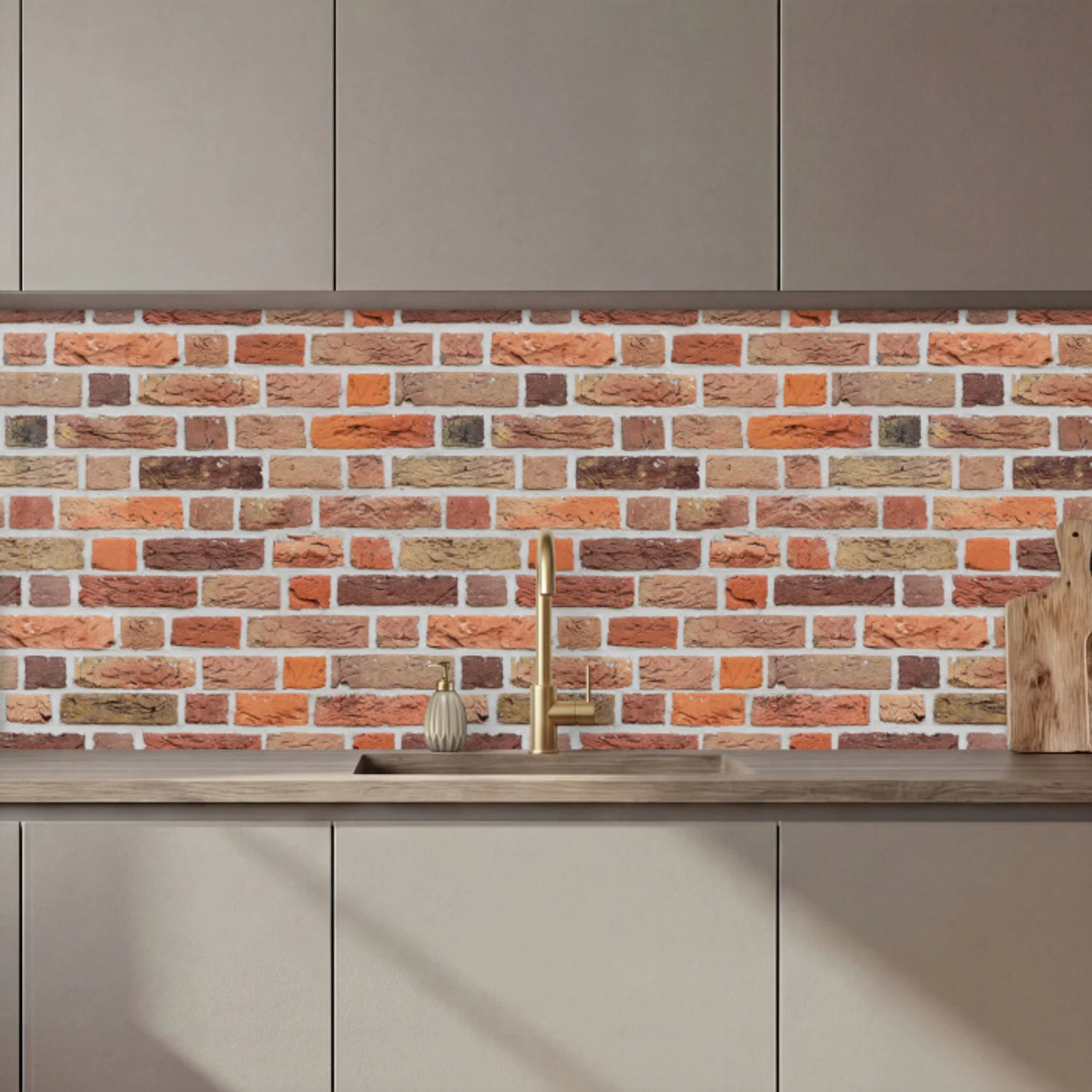 Bakstenen - Aardetinten - Muur - Rustiek keuken achterwand 2 middel 871 zz_3dshopping