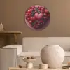 Fruit - Hartjes - Aardbeien - Frambozen - Bosbessen Akoestische PET Vilt - Rond klein -sfeer1