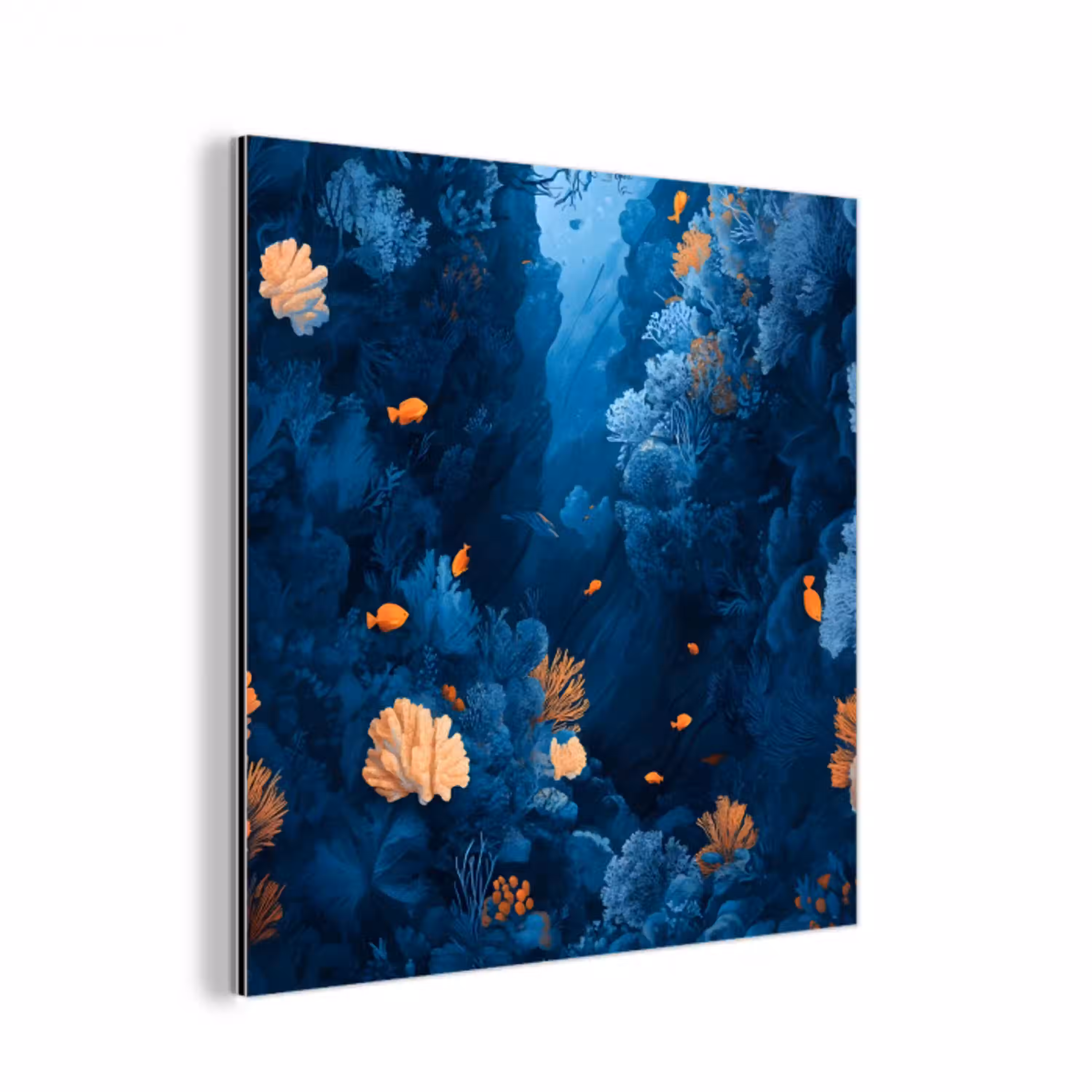Koraalrif - Vissen - Oceaan - Blauw aluminium wit klein -3d