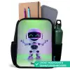 Robot met paars en groen licht Rugzak - Zwart middel -inhoud_NL