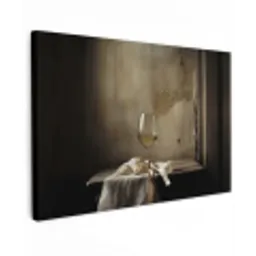 Strik - Beige - Witte - Wijn Tuinposter op houten frame 2 cm dik klein -3d
