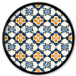 Klassiek - Geometrisch - Blauw Fotolijst rond zonder passe partout klein 856 -3d