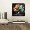 Boom - Kleurrijk - Bloemen - Zwart plexiglas 5mm klein -sfeer1