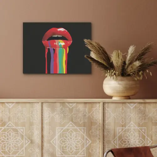 Lippen - Kleuren - Zwart PET vilt klein -sfeer4