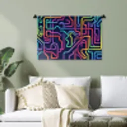Retro - Abstract - Neon Wandkleed katoen klein -sfeer7
