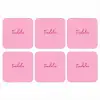 Toedeloe - Roze - Minimalistisch onderzetter kurk middel -3d