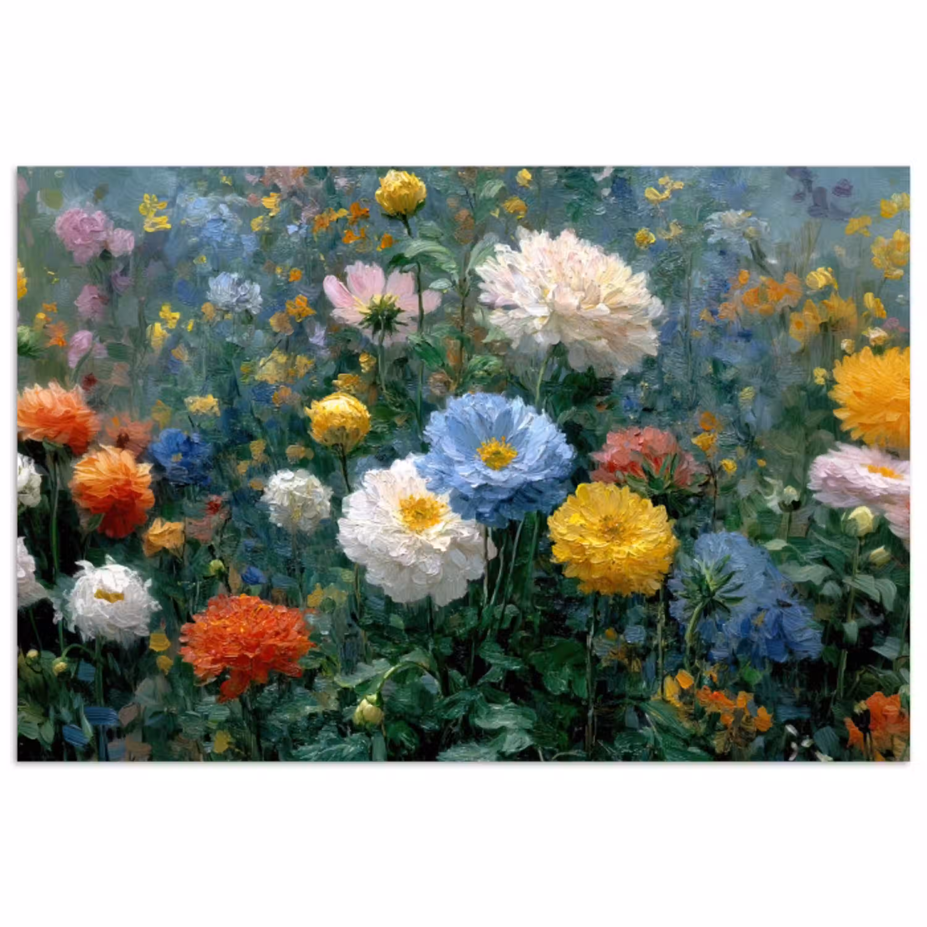 Close-up - Veld - Bloemen - Kleurrijk poster papier klein -3d