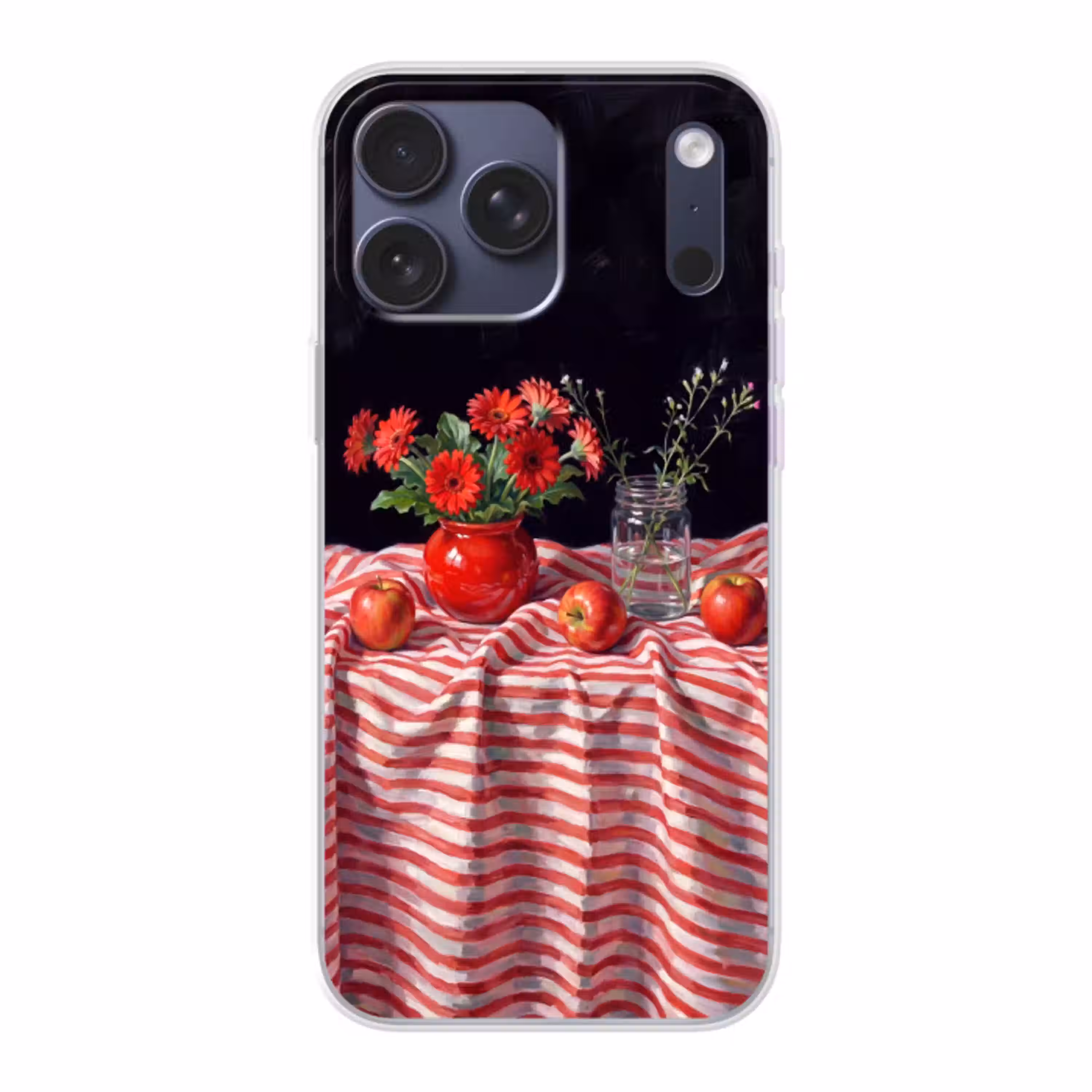 Rode bloemen - Vaas Telefoonhoesje iPhone 17 Pro Max klein -3d
