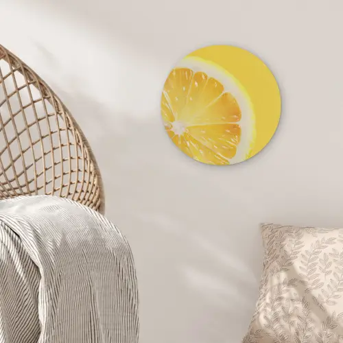 Citroen - Geel - Zonnig Akoestische PET Vilt - Rond klein -sfeer4