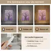 Levensboom - Boom - Paars - Goud - Modern Light Box met kabel (Tafellamp) klein -USP_lichtkleurNL