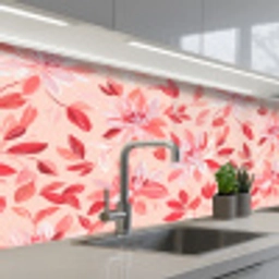 Botanisch - Bloemen - Rood keuken achterwand 2 middel 871 -3d_schuin