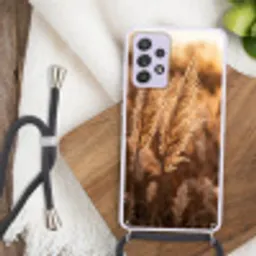 Rietpluimen - Gras - Zonsondergang - Goud - Serene Hoesje Samsung Galaxy A52 5G met koord klein -sfeer4