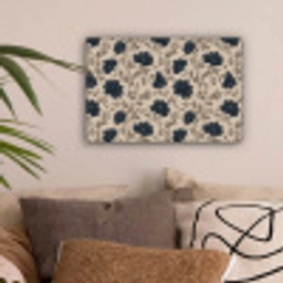 Motief - Bloemen - Zwart - Beige canvas 2cm klein 34 -sfeer1
