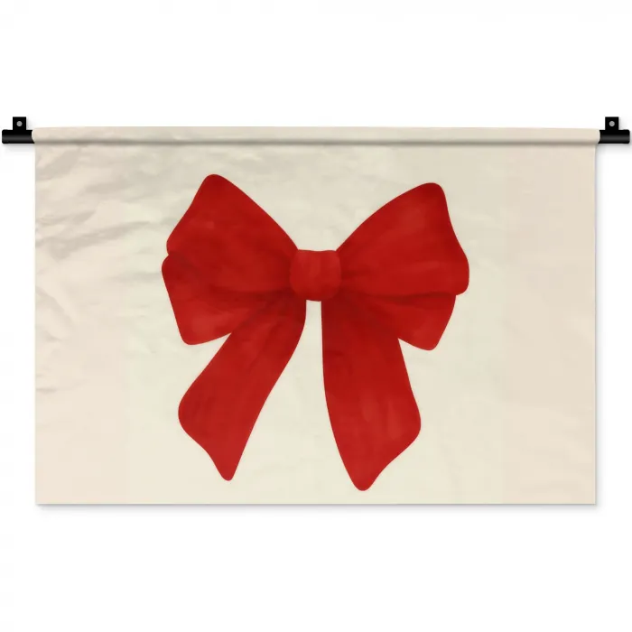 Strik - Symmetrisch - Rood - Lint Wandkleed katoen klein -zz3d