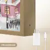 Kerstdorp - Roze - Winter - Sneeuw - Huizen Light Box met batterij (Wandlamp) middel -USP_websiteoplaadbaarNL