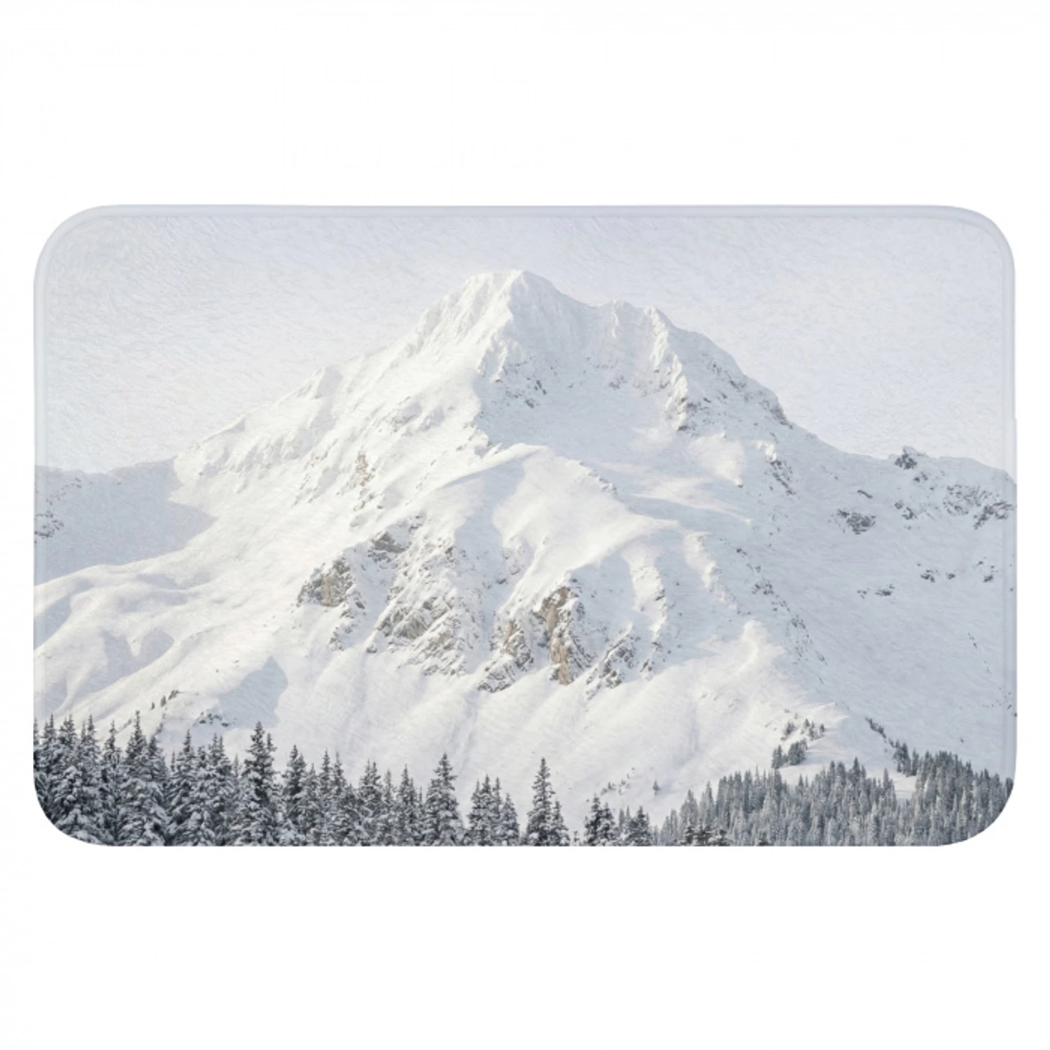 Berg - Sneeuw - Winter - Natuur - Wit Badmat klein -3d
