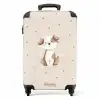Honden pup omringd door bruine stippen NBS - Handbagage koffer - Kinderen Unisex middel -productfoto_recht