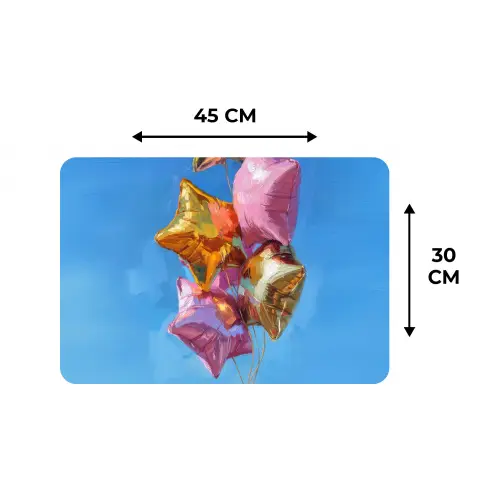Ballonnen - Goud - Stervorm - Roze Placemat vinyl groot -specs