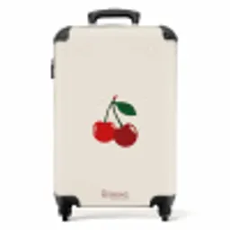 Kers op beige achtergrond NBS - Handbagage koffer - Unisex middel -productfoto_recht