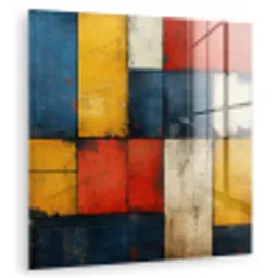 Mondriaan stijl - Kunst - Kleurrijk - Modern plexiglas 5mm klein -zzzproduct_nieuw
