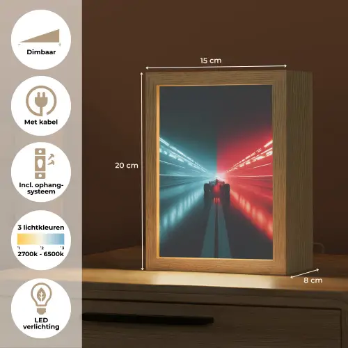 Raceauto - Rood - Blauw - Snelheid Light Box met kabel klein -USP_NL