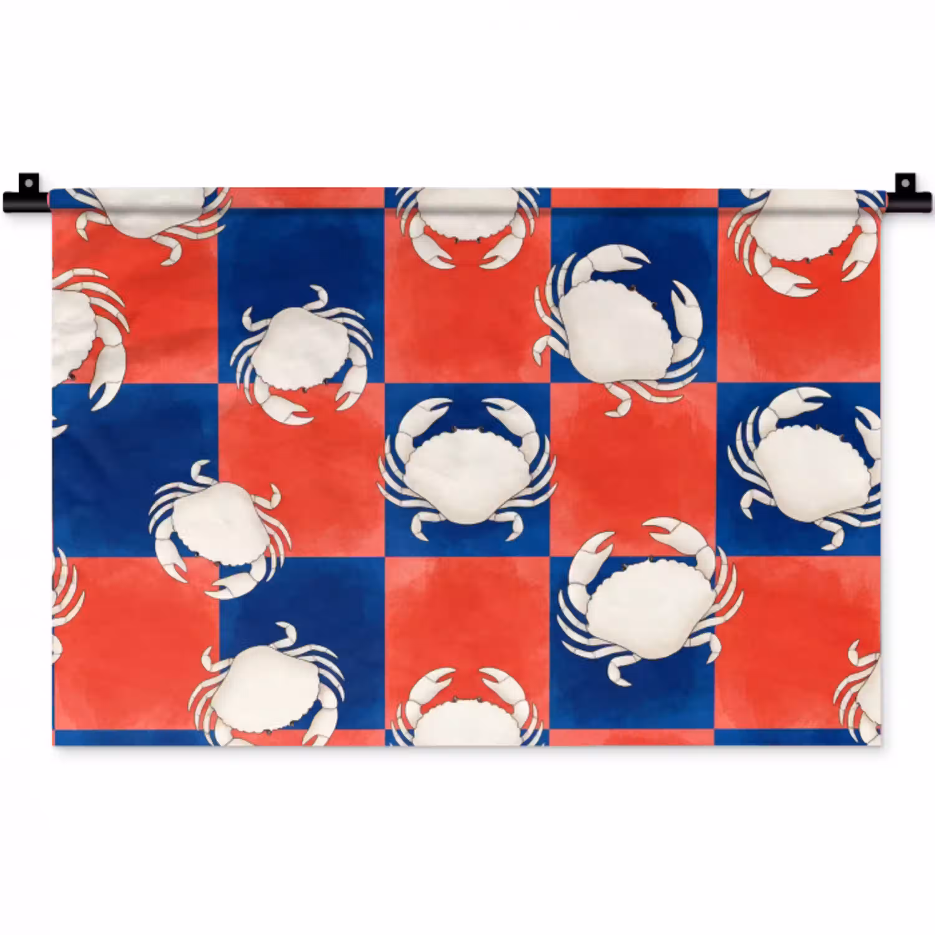 Patroon - Zeeleven - Rood - Blauw - Abstract Wandkleed katoen klein -zz3d