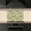 Modern - Grafisch - Groen keuken achterwand spatscherm klein 900 -sfeer1