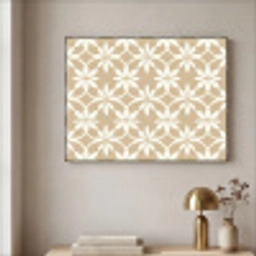 Bloemen - Patroon - Beige Textielframe zwart klein 947 -sfeer2