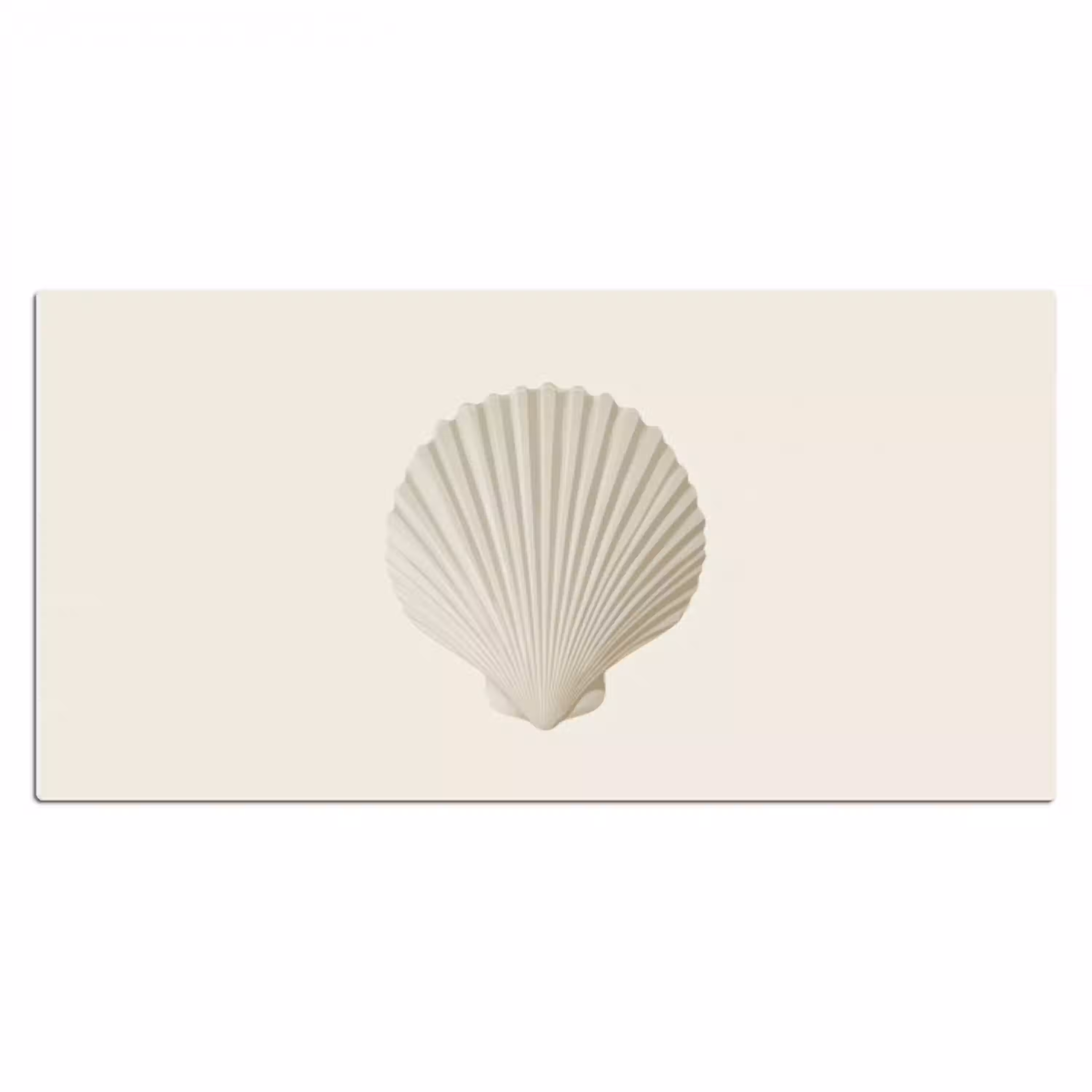 Schelp - Minimalistisch - Wit Muismat XXL klein -3d_leeg