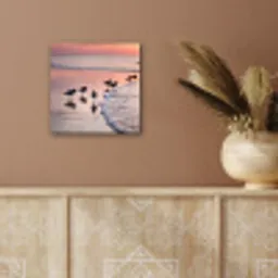Meeuwen - Strand - Zee - Roze aluminium wit klein -sfeer4