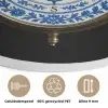Kompas - Delfts blauw - Zwart Akoestische PET Vilt - Rond klein -closeup_NL