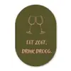 Roze - Groen - Wijn - Quote Wandcirkel Ovaal Glas middel -3d