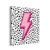 Bliksem - Roze - Stippen aluminium wit klein -3d