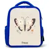 Vlinder in neutrale pastel kleuren Kinderrugzak - Blauw middel -3d
