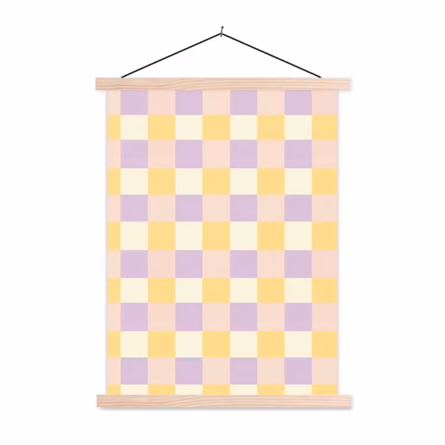 Hanging Poster - Cubes - Lilac - Yellow