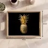 Ananas - Zwart - Goud - Luxe Dienblad Rechthoek middel -USP_Formaat
