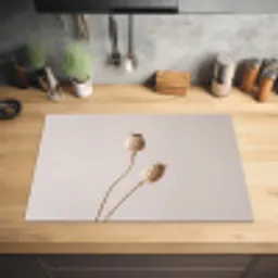 Papaverbollen - Droogbloemen - Minimalistisch - Beige - Rustig Inductie beschermer vinyl 3mm klein -sfeer5
