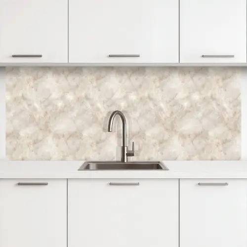 Lichtbeige - Goudbruine Nerven - Marmer keuken achterwand 2 middel 871 -3d