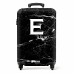 Marmer look - Letter E - Zwart NBS - Handbagage koffer - Unisex middel -productfoto_recht