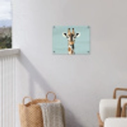 Giraffe - Illustratie - Bruin - Minimalistisch tuinposter los doek klein -sfeer8