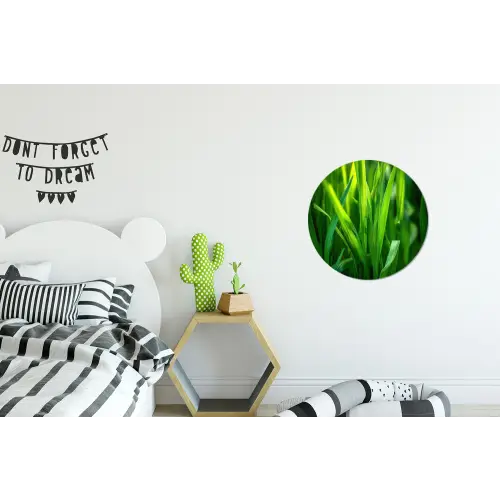 Grassprieten - Lichtinval - Groen Wandcirkel aluminium klein -kinderkamer