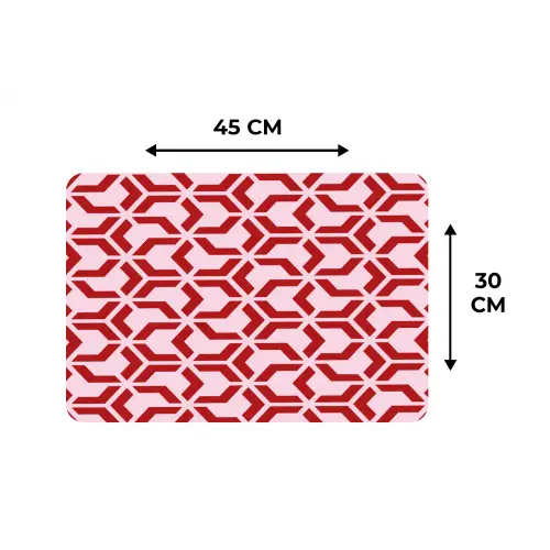 Roze - Rood - Geometrisch - Patroon Placemat vinyl groot 368 -specs