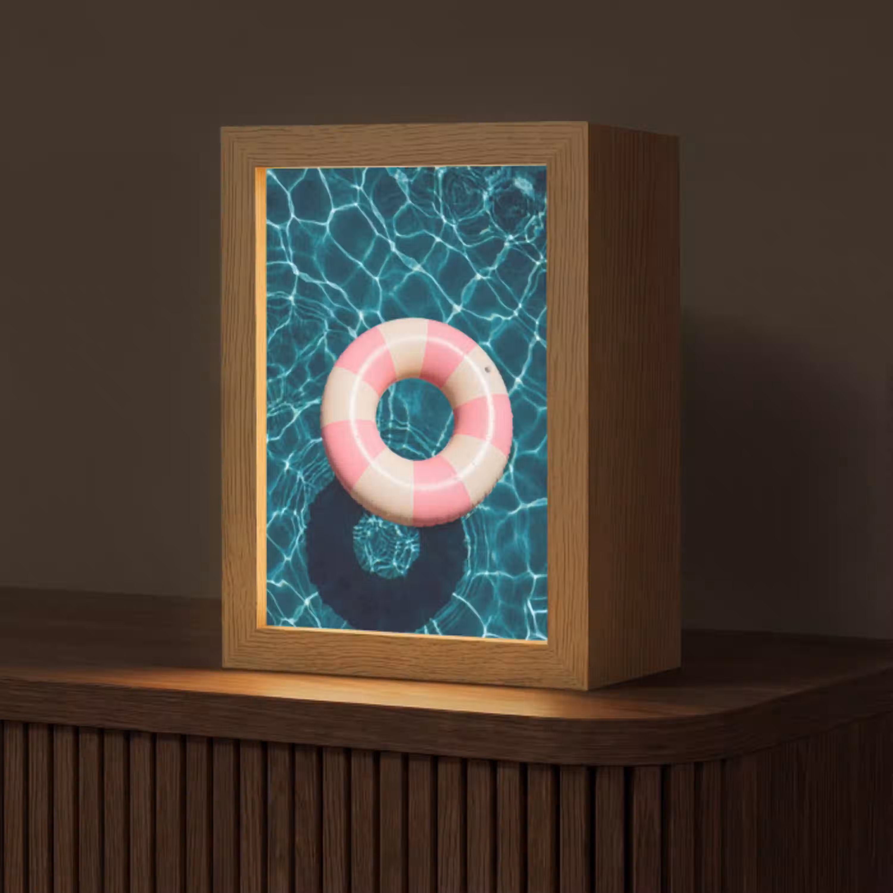 Drijvend - Zwemband - Water Light Box met kabel (Tafellamp) klein -z3d_website