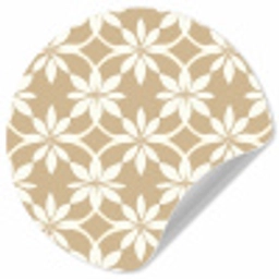 Bloemen - Patroon - Beige Wandcirkel behangsticker klein 186 -3d