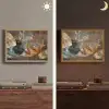 Bladeren - Bruin - Herfst - Natuur Light Box met batterij (Wandlamp) middel -sfeer3
