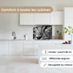 Luipaard - Zwart - Wit - Oog keuken achterwand 2 middel -sfeer4_FR