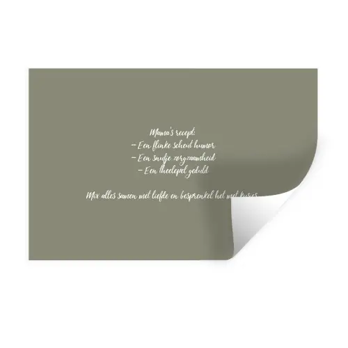 Quotes - Ma - Spreuken - Mama's recept - Koken Muursticker klein -3d